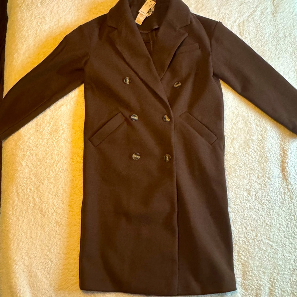 NWT Topshop Long Oversize Brown Coat size 2US/6UK